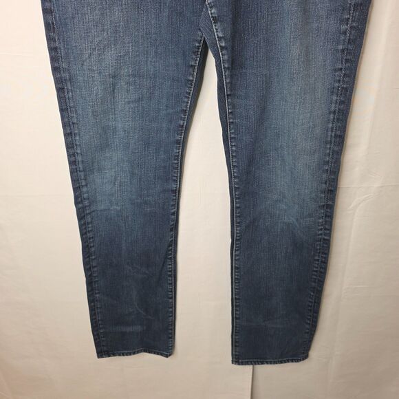 7 For All Mankind Men’s 36x31 Slimmy Blue Jeans Dark Wash Stretch Distressed - Picture 4 of 12